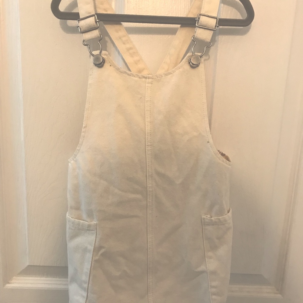 Zara girls white denim pinafore